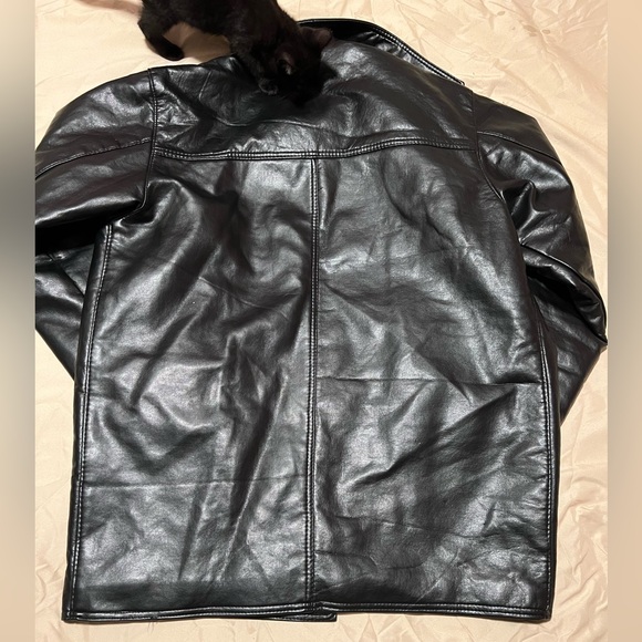 GV Jacket Mens Faux Leather Handmade Pockets Made In Italy - Picture 5 of 8